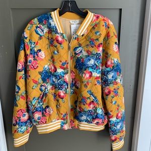 NWT Quilted Floral Baseball Jacket